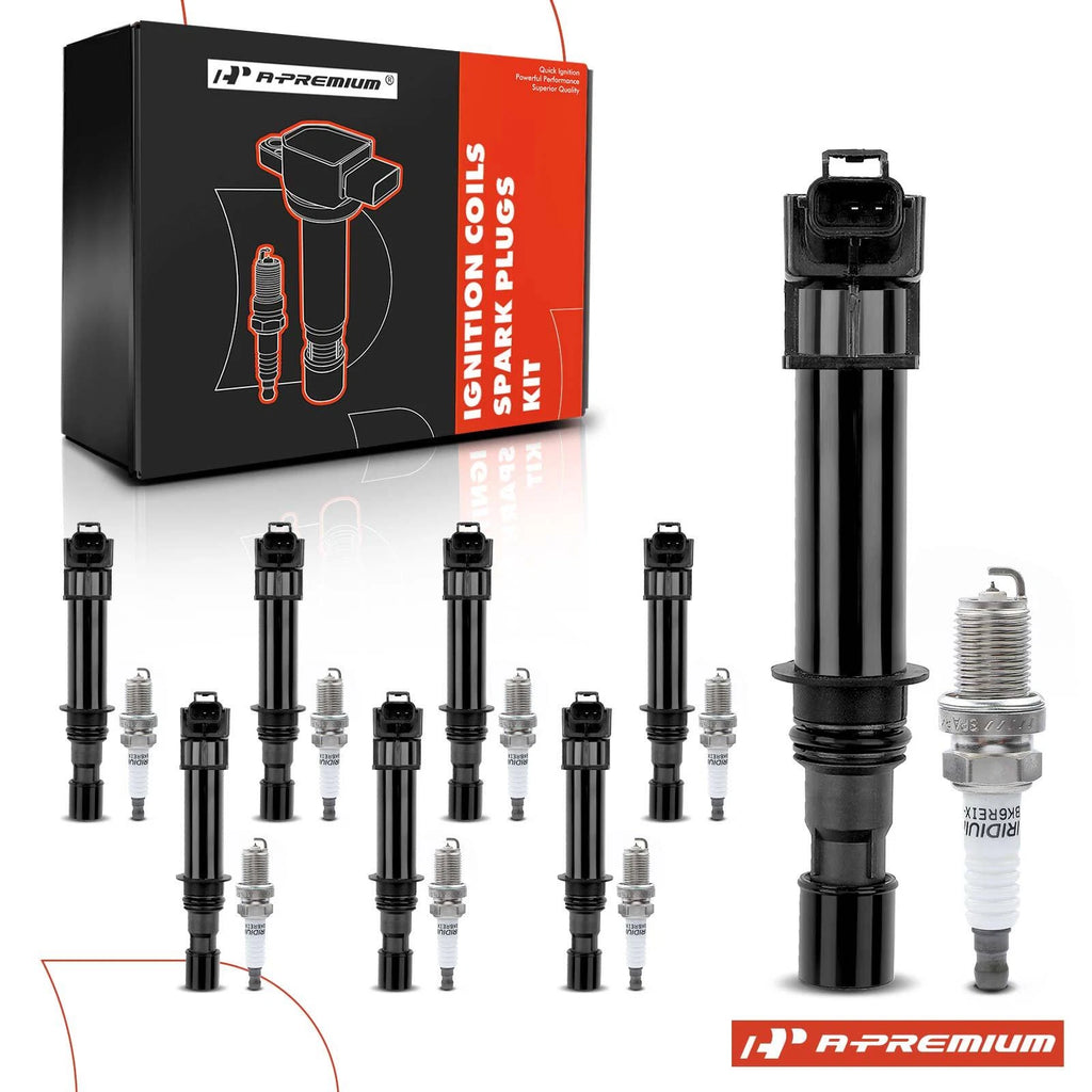 Set of 8 Ignition Coils & Iridium Spark Plugs for Jeep Grand Cherokee (2002–2004)