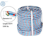 16 Strand Braided Arborist Tree Rope 1/2" x 150FT for Rigging