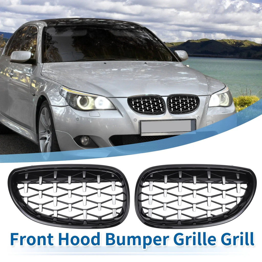 1 x Front Hood Bumper Grille Grill Diamond Star for BMW 5 Series (2004 - 2009)