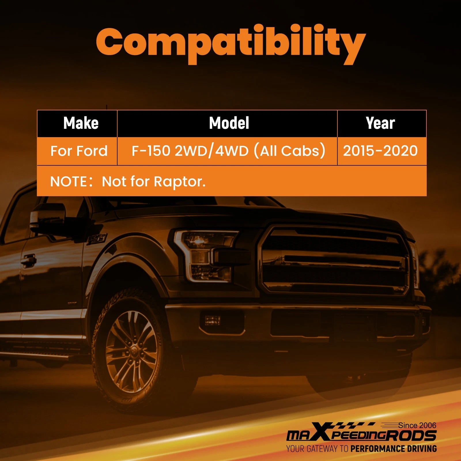 Adjustable Front Lowering Struts for Ford F-150 (2015–2020) 2WD/4WD