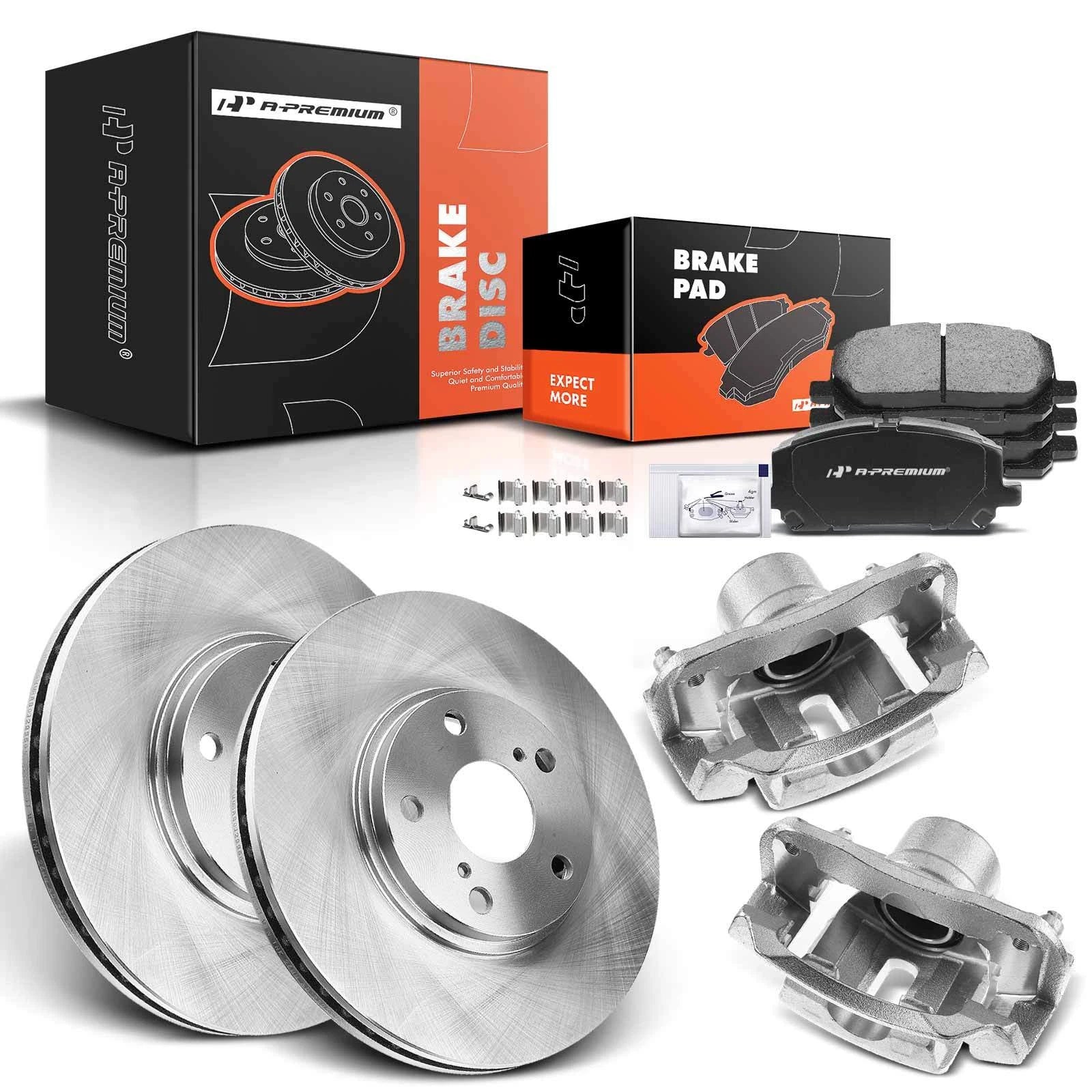 Front Brake Rotors, Pads & Calipers for Toyota Highlander (2008-2023)
