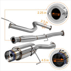4.5" Burnt Tip Muffler Catback Exhaust System for Honda Civic Coupe/Sedan (1992–2000)