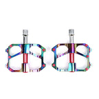 Pair Aluminum Electroplated Rainbow Pedals for Bicycle DH XC MTB (L7U)