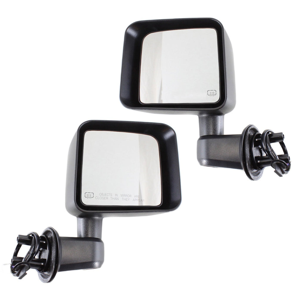 Set of 2 Heated Power Mirrors for Jeep Wrangler (2011–2013) Textured Black