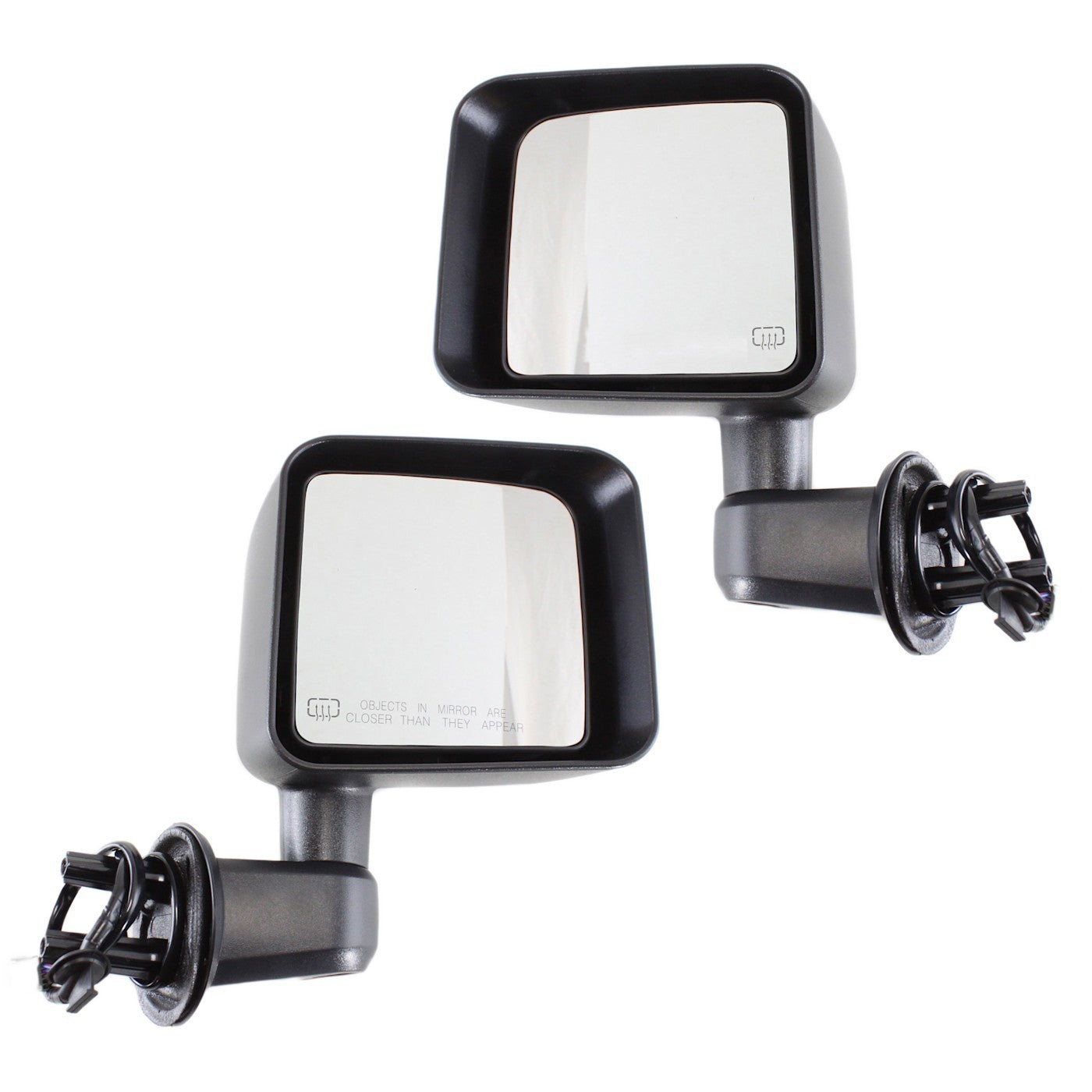 Set of 2 Heated Power Mirrors for Jeep Wrangler (2011–2013) Textured Black