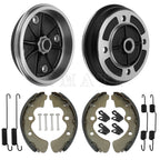 2X Front Wheel Brake Drum Hub & Brake Shoes for Kawasaki KAF540 Mule (2020-2030)