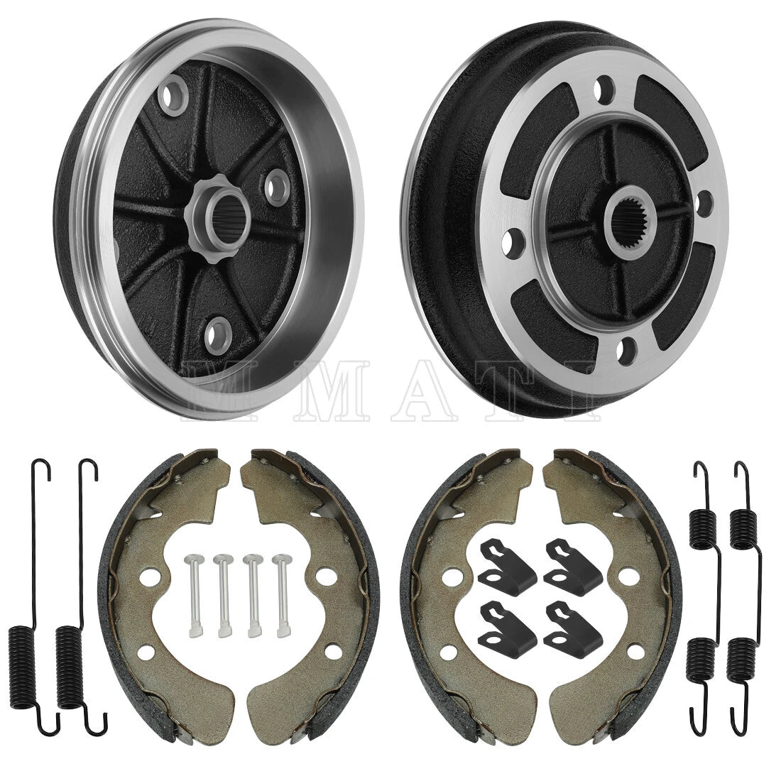 2X Front Wheel Brake Drum Hub & Brake Shoes for Kawasaki KAF540 Mule (2020-2030)