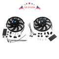 Set of 2 Slim Electric Radiator Cooling Fans 9" Universal