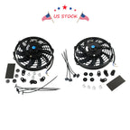 Set of 2 Slim Electric Radiator Cooling Fans 9" Universal