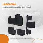 Set of 4 Black Carpet Floor Mats for Chevrolet Traverse (2018–2025) TPE Anti-Slip
