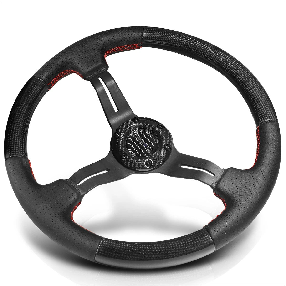 NRG ST-010CFRS 12" Carbon Fiber Steering Wheel for 6-Bolt Hubs (Fits 70mm)