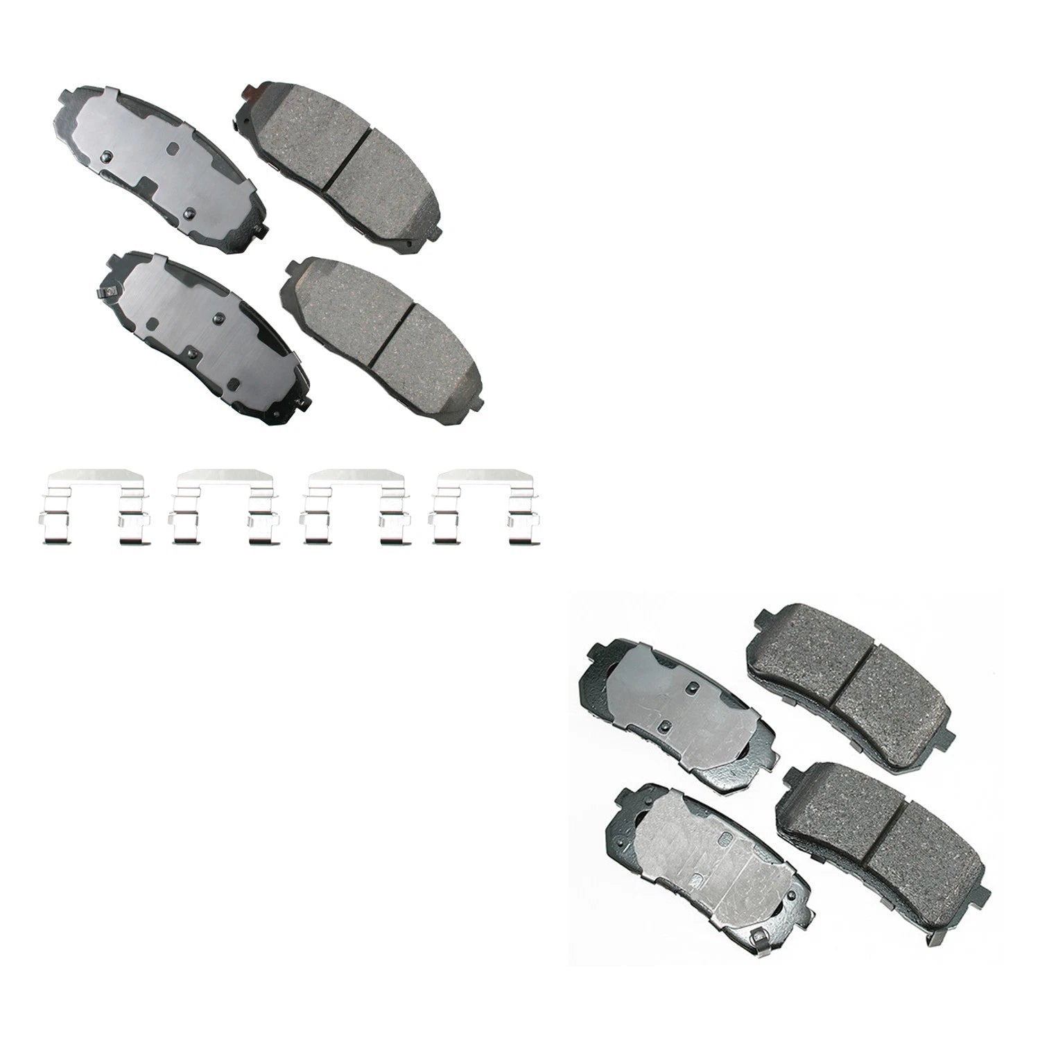 Set of 4 Akebono ProACT Ceramic Disc Brake Pads for Kia Sedona (2015–2021)