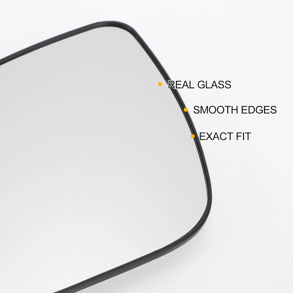 Heated Left Side White Mirror Glass for KIA Rio (2010–2012)