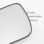 Heated Left Side White Mirror Glass for KIA Rio (2010–2012)