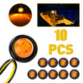10X Amber Round 3/4" LED Marker Lights for Trailer (US)
