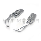 Chrome Racing Mirror for Honda Kawasaki Suzuki Yamaha (Rectangle Flame Stem)