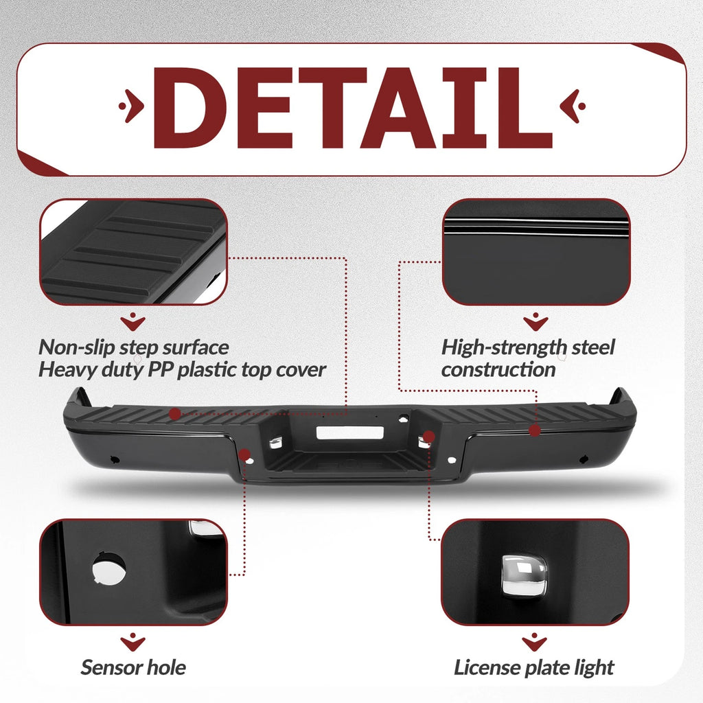 Rear Step Bumper Assembly for Ford F-150 (2006–2008) with Sensor Holes