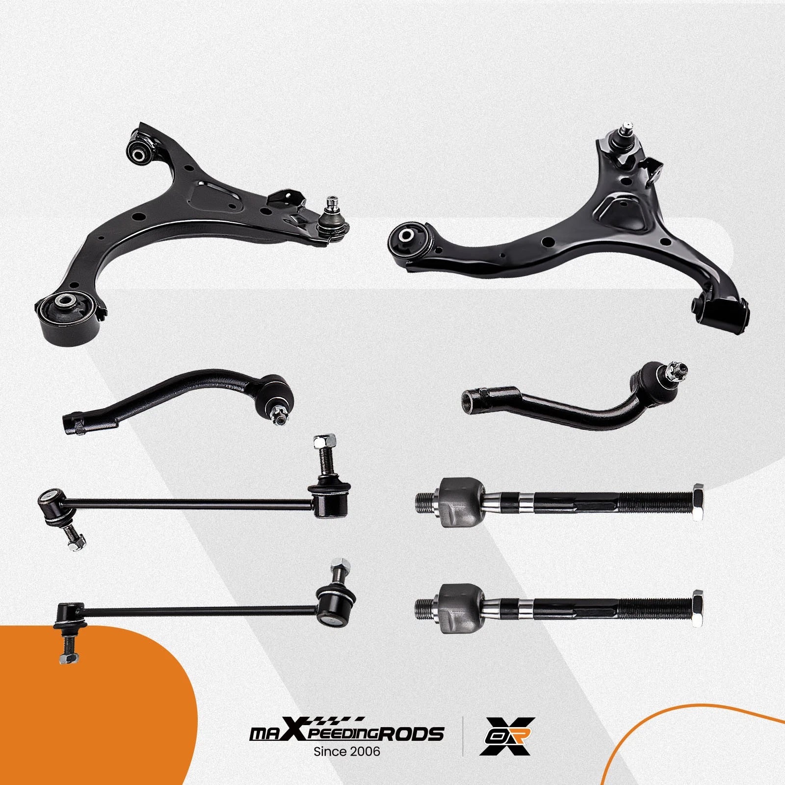 Set of 8 Suspension Front Lower Control Arms & Tie Rods for Kia Sorento (2011–2013)
