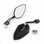 Universal 8mm 10mm Motorcycle Rear View Side Mirrors Black