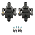 Set of 2 Ignition Coils & 4 Iridium Spark Plugs for Mercedes R170 SLK230
