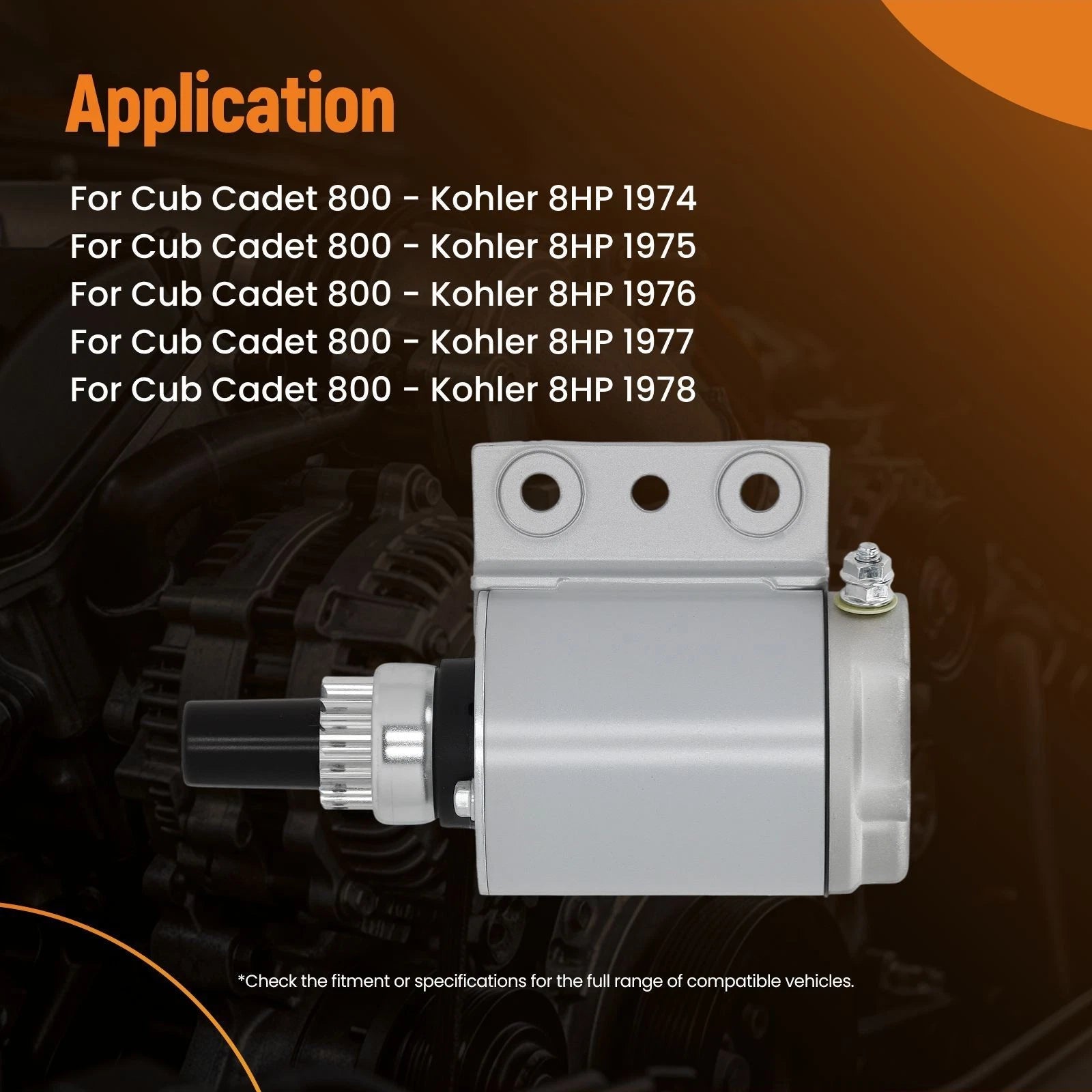 12V 16T Starter for Cub Cadet 800 (1974–1980) AM34361 SM43727