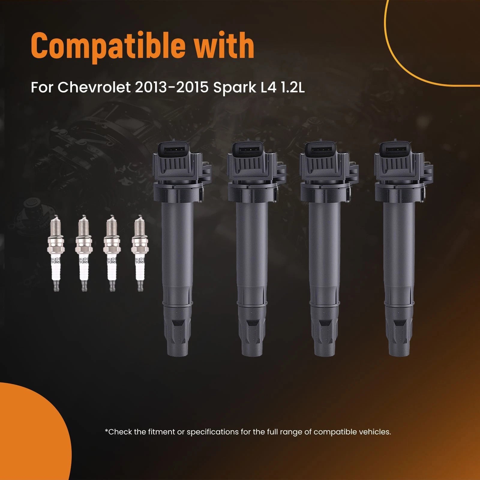Ignition Coil & Iridium Spark Plug Replacement Kit for Chevy Spark (2013–2022)