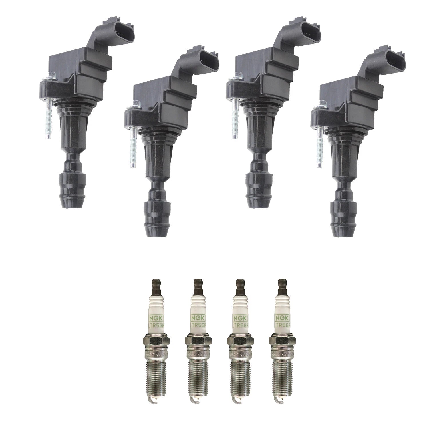 Set of 4 Ignition Coils & NGK Platinum Spark Plugs for Aura Equinox G5 (2007–2009)