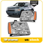 Set of 2 Chrome Headlights for Chevy Avalanche/Suburban/Tahoe (2007–2014)