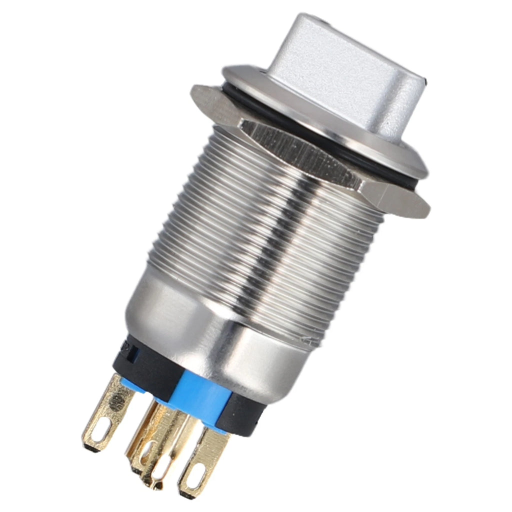 19mm Rotary Switch for LED Light (304 Stainless Steel, 2 Pos 1NO1NC, 3-6V, 5A)