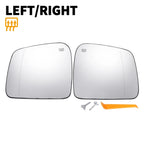 Pair Heated White Mirror Glass for Jeep Dodge (2014–2019)