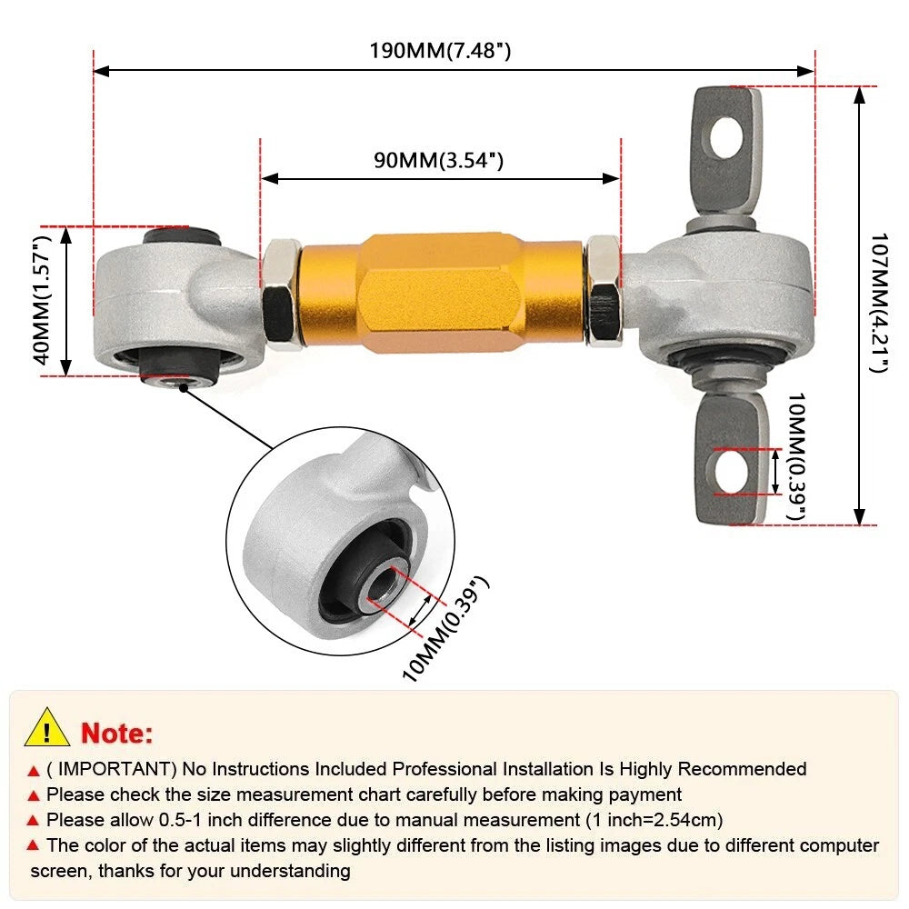 Adjustable Rear Camber Control Arm Rod for Honda Civic (2001–2005)