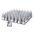 Chrome Spike Lug Nut Covers 33mm Push On Front for Jeep Wrangler (2007–2024)