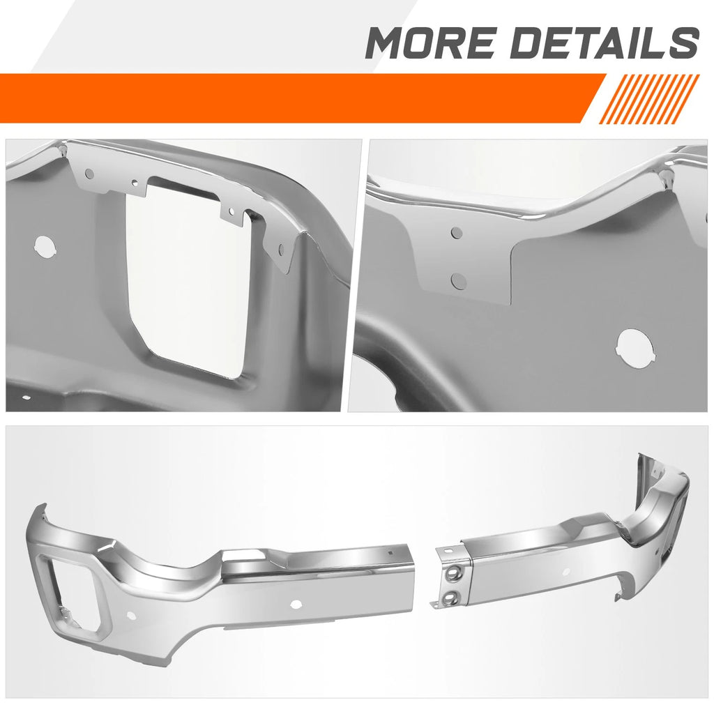 Front Bumper Face Bar for GMC Sierra 2500 3500 HD (2020–2023) w/ Sensor Holes Chrome
