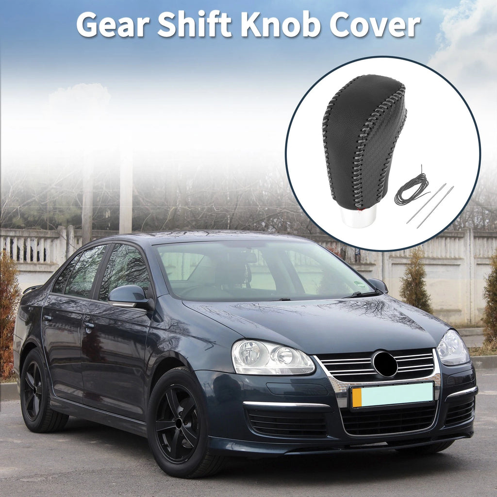 Gear Shift Knob Cover for Volkswagen Jetta (2012–2019) Black Carbon Fiber