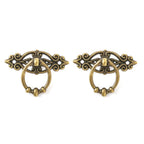 2X Vintage Pull Knob Ring Handles for Jewelry Box Drawer Cabinet