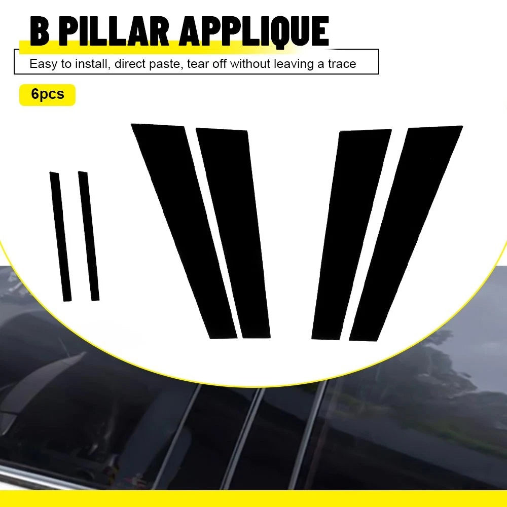 6pcs Door Window Trim for Dodge Charger (2011–2021) Gloss Piano Black