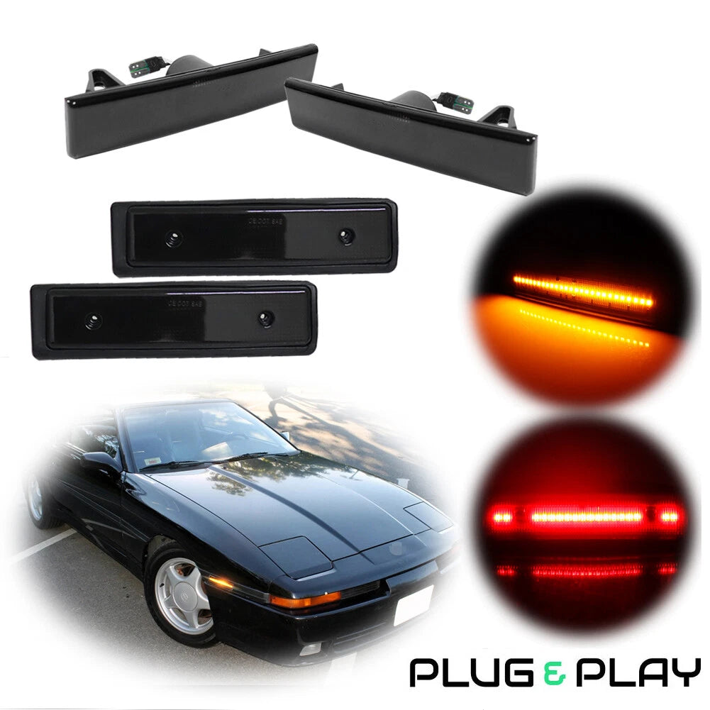 Set of 2 Smoke LED Bumper Side Marker Signal Lights for Toyota Celica