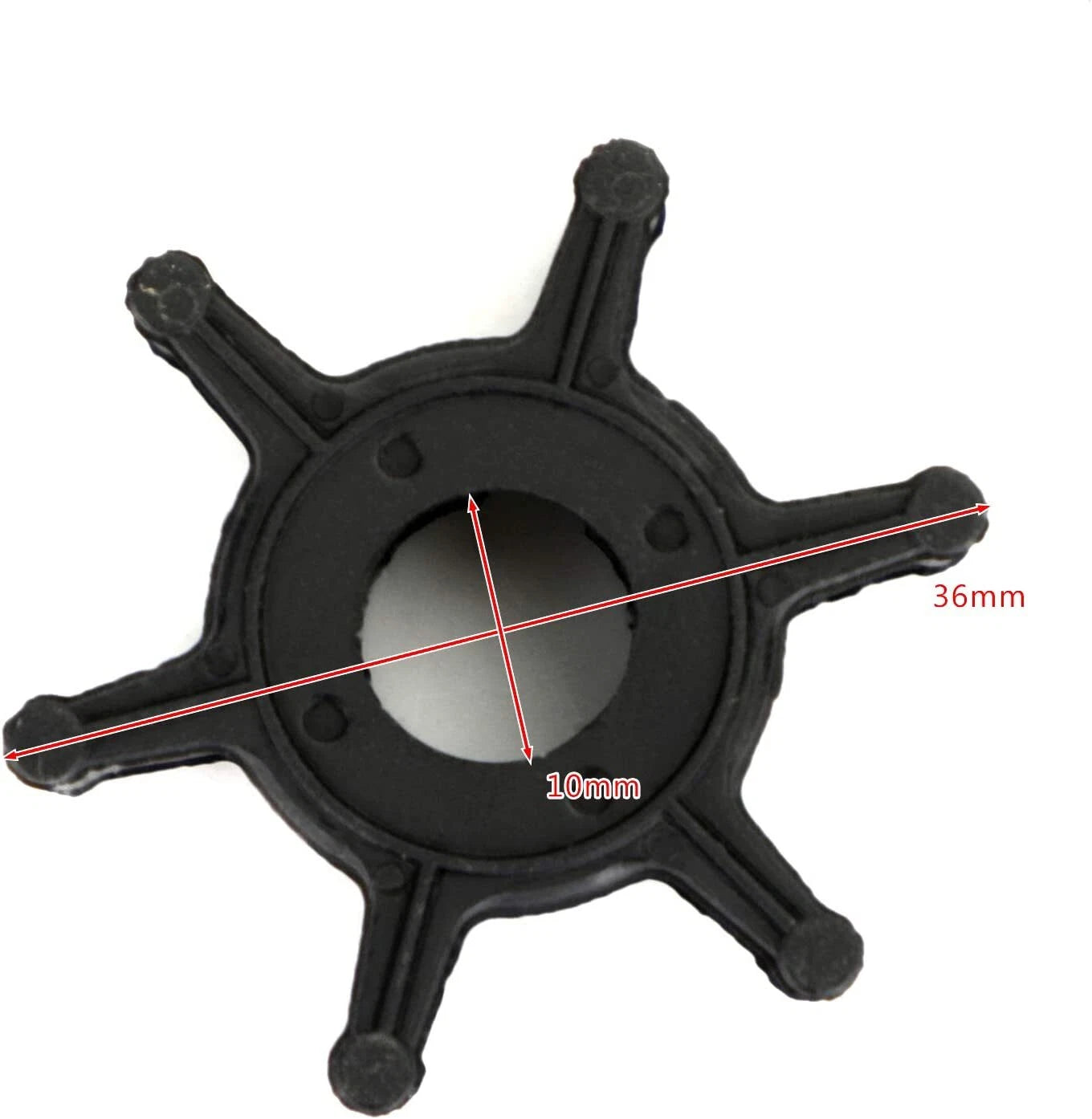 Water Pump Impeller with Pin for Yamaha 2.5hp 4-Stroke (1999–2005) 6L5-44352-00