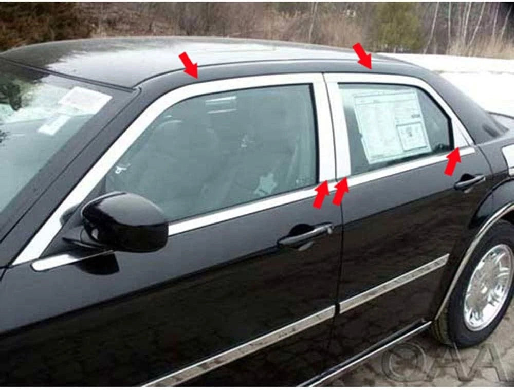 10pc. Luxury FX SS Window Pkg (w/Posts) for 05-10 Chrysler 3/300C Base Model 4D