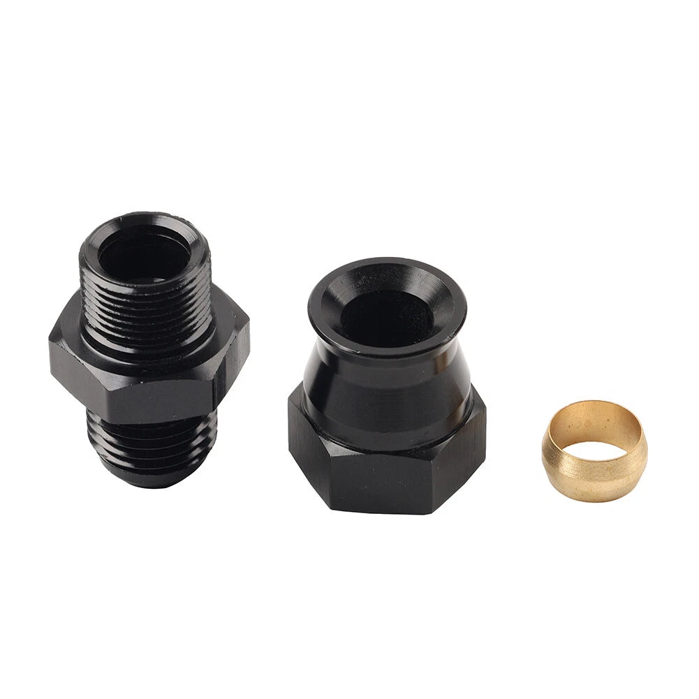 6AN Male to 3/8" Tube Hardline Fuel Line Compression Fitting Adapter
