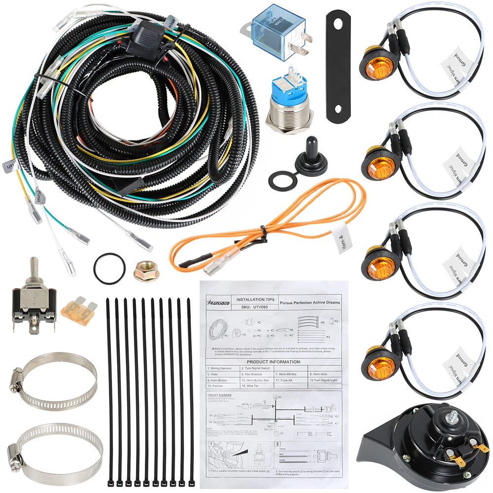 LED Turn Signal Light Kit with Horn for John Deere Gator TE (2006)
