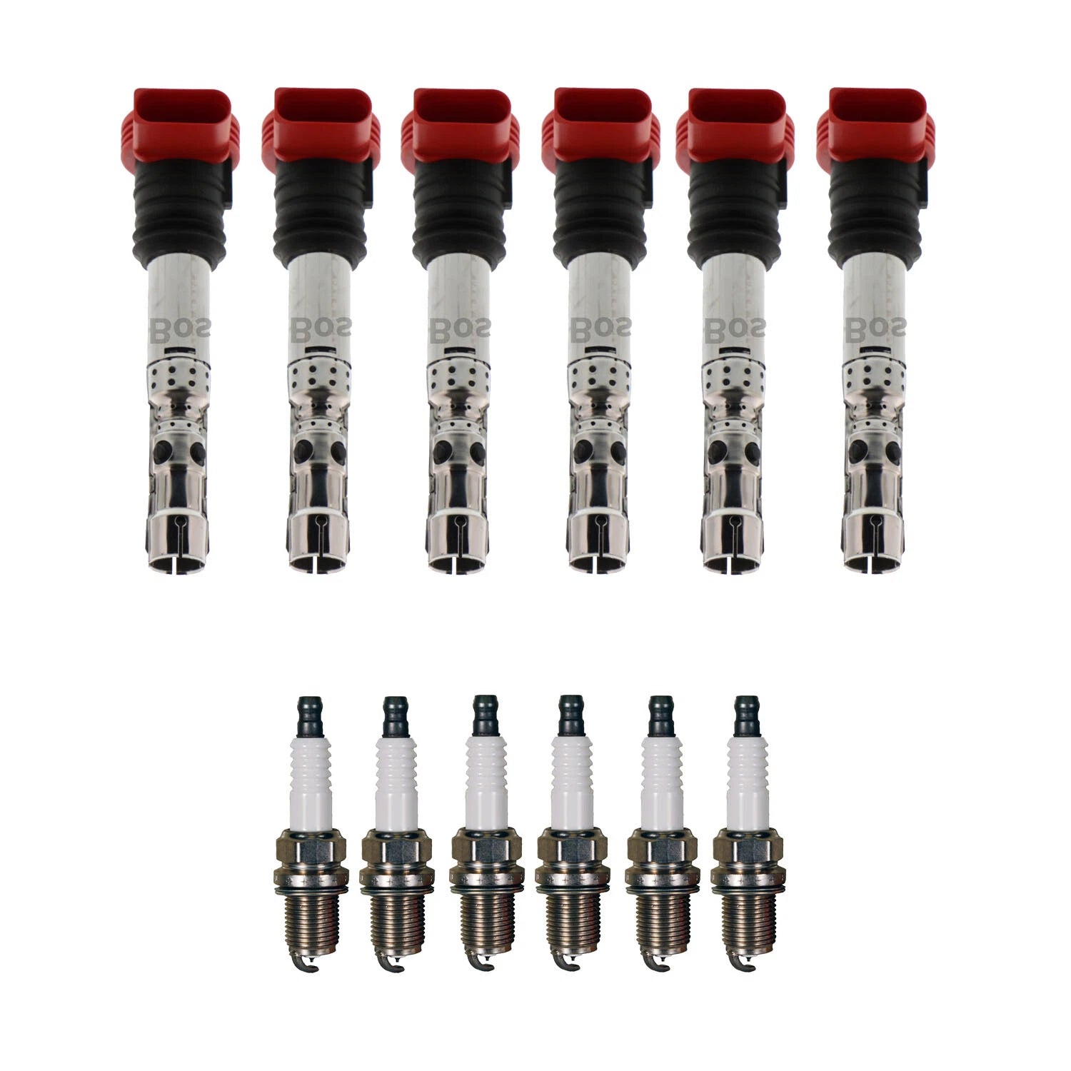 Set of 6 Ignition Coils & Spark Plugs for Audi A4 Quattro (2002–2008)