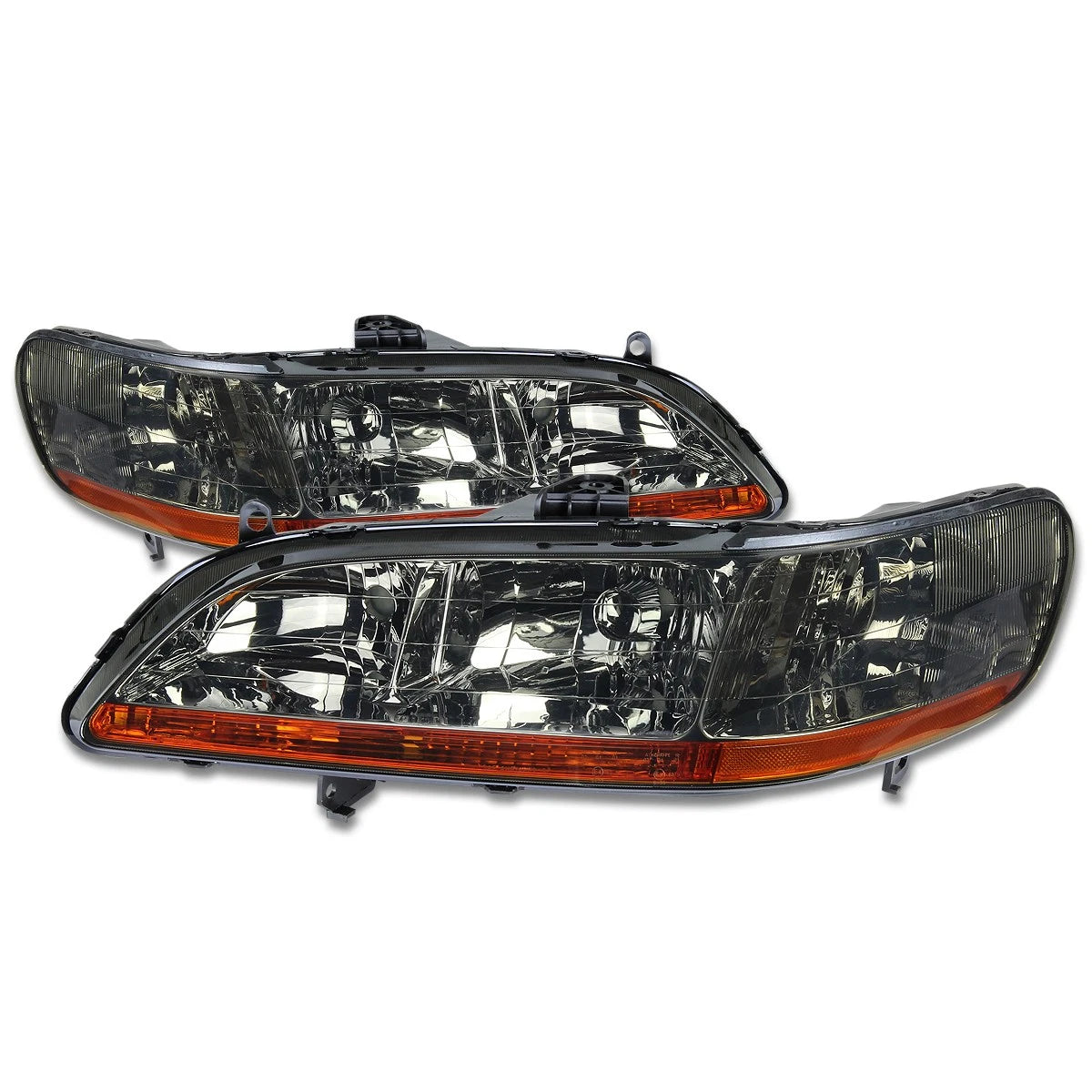 Pair of Smoked Housing Amber Corner Headlights for Honda Accord (1998–2002)