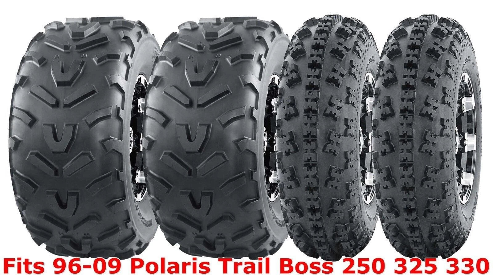 Set of 4 WANDA ATV Tires 23x7-10 & 22x11-10 for Polaris Trail Boss 250 325 330 (1996–2009)