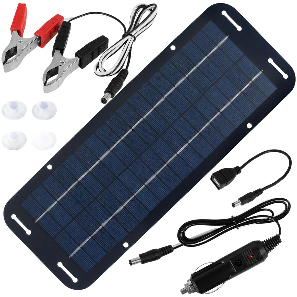12V 30W Solar Panel Charger for Car RV Boat (Waterproof, Portable)