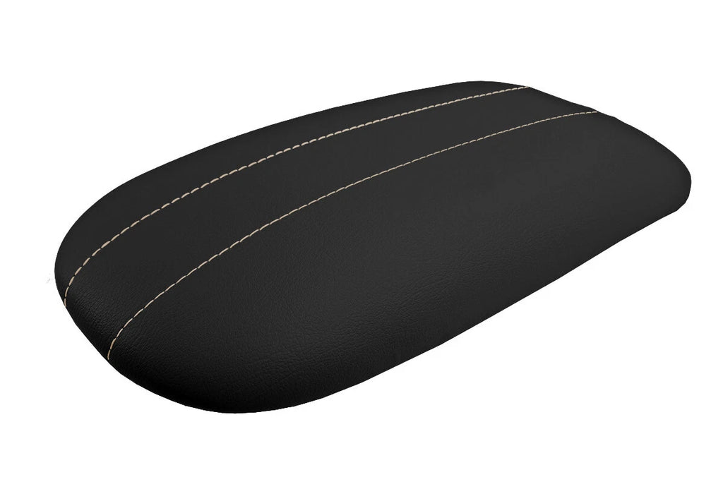 Leather Console Lid Armrest Cover for Ford Expedition (1997–2002) Beige Stitch