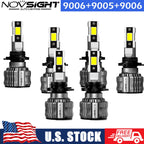 6X 9005 9006 LED Headlight Kit for