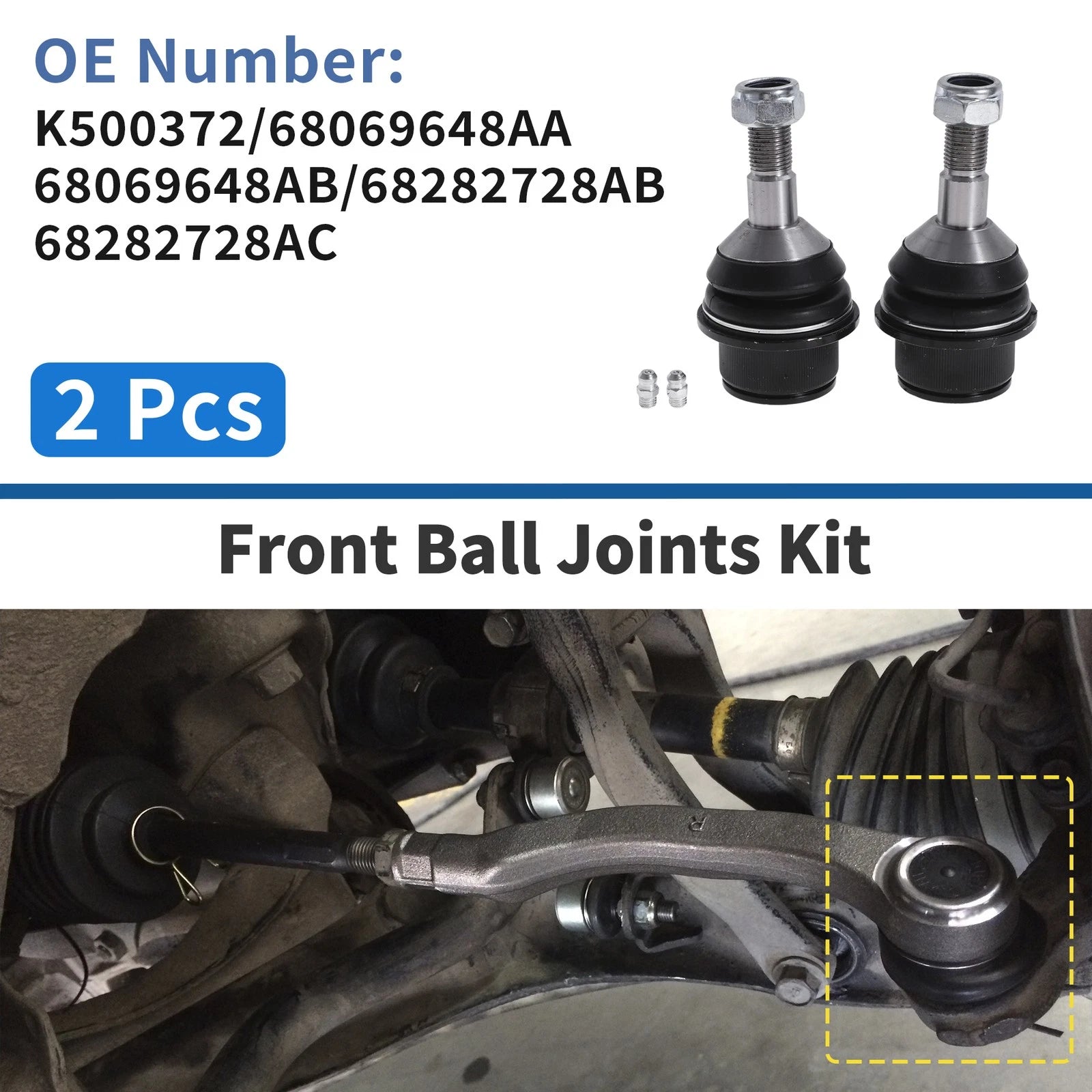 2X Lower Ball Joints for Dodge Durango (2011–2023) No.K500372