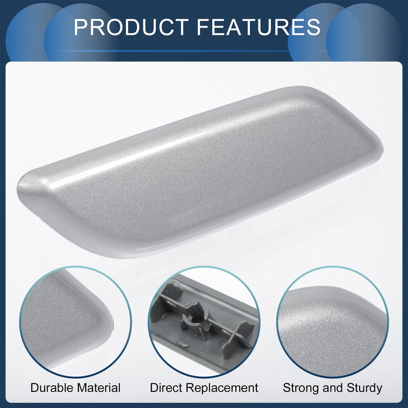 Front Right Washer Nozzle Cover Cap for Honda Accord VIII (2011–2013) Silver Tone