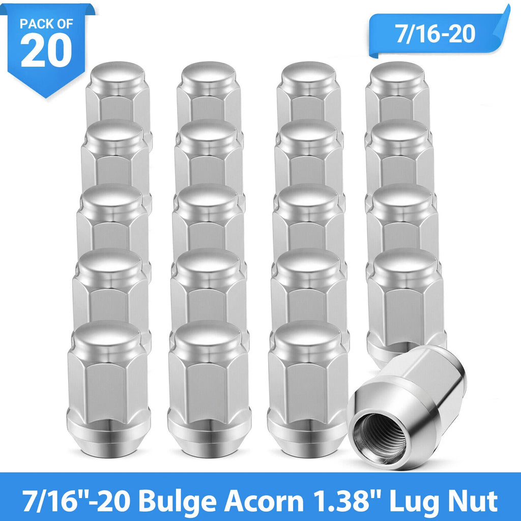 Lug Nuts for Chevrolet and GMC (1987–1988) Bulge Acorn Chrome 20x7/16"-20
